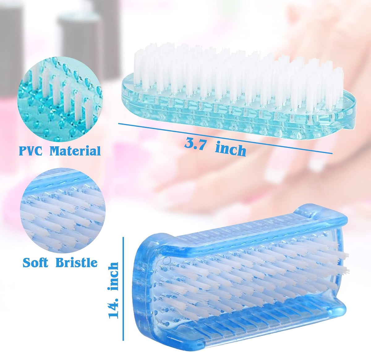4-Piece Double-Sided Nail Brush Set