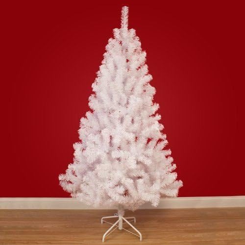 Shatchi 7FT / 2.1M Alaskan Pine White Artificial Christmas Tree Bushy, 800 Tips Xmas Home Decorations, PVC, 210CM / 7FT White