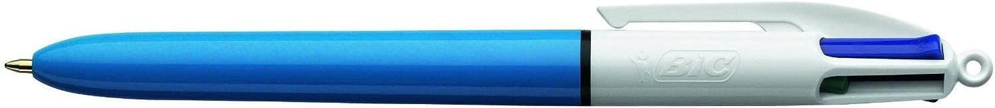 BIC 4 Colours Original Pens, Multi Coloured Pens All In One, Biro Pens, Medium 1.0mm, Green, Blue, Red, Black, 3 Pens Per Pack, 1 Pack