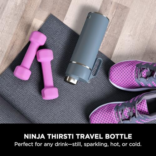 Ninja Thirsti Water Bottle and Flask 700 ML With Leak-Proof Lid, Designed For Carbonated, Hot & Cold Drinks, Ideal For Travel & Sports, Triple Insulated, Stainless Steel Bottle, Blue, DW2401EUUKBL