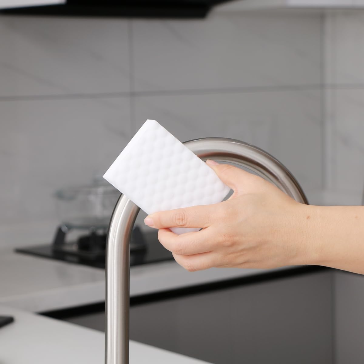 Magic Cleaning Sponges Eraser,2X Longer Lasting Extra Durable Melamine Sponge Foam Cleaning Pads for Kitchen Bathroom Wall Cleaner (3.93x2.36x0.79in,10 Pcs)