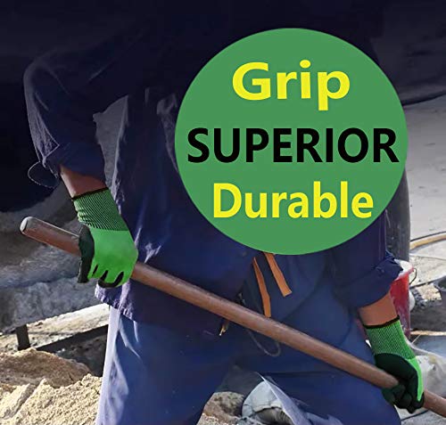 PROGANDA Gardening Gloves 3 Pairs Ultra-Grip Work Gloves Non-Slip Latex Coated Colourful Garden Gloves Verstile for House Car Cleaning Fishing Outdoor Tasks