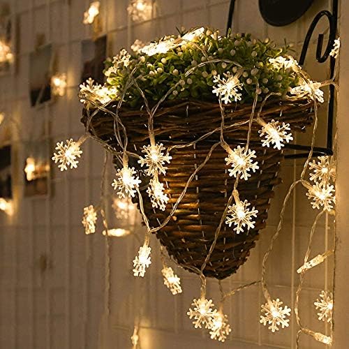 Fairy Lights, 20ft 40 LED Battery Powered String Lights, 2 Lighting Modes, Decoractive for Indoor Outdoor, Bedroom, Wedding, Party,Birthday, Valentine, Christmas Tree Decoration (Snowflack)