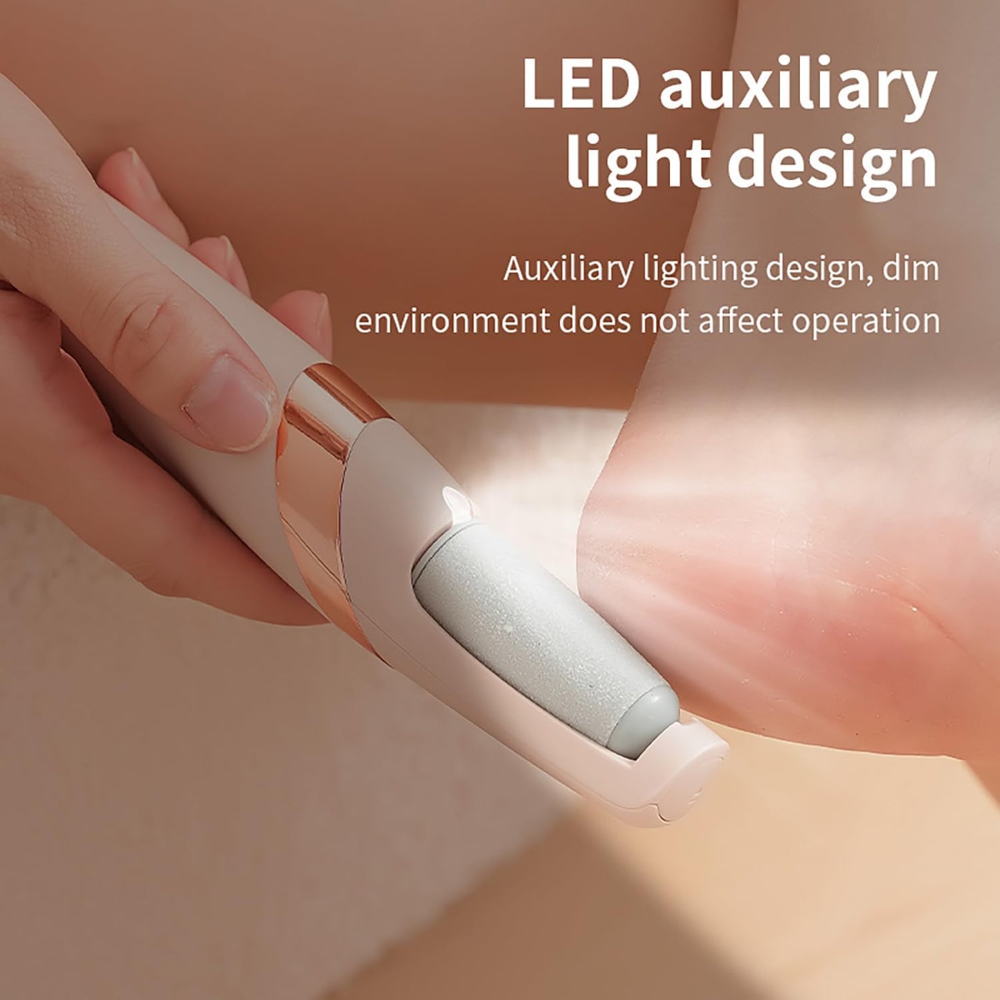UQQU Electric Foot File – Professional Foot Care Tool for Smoother, Softer Feet – Pedicure Kit for Dry and Rough Skin – White