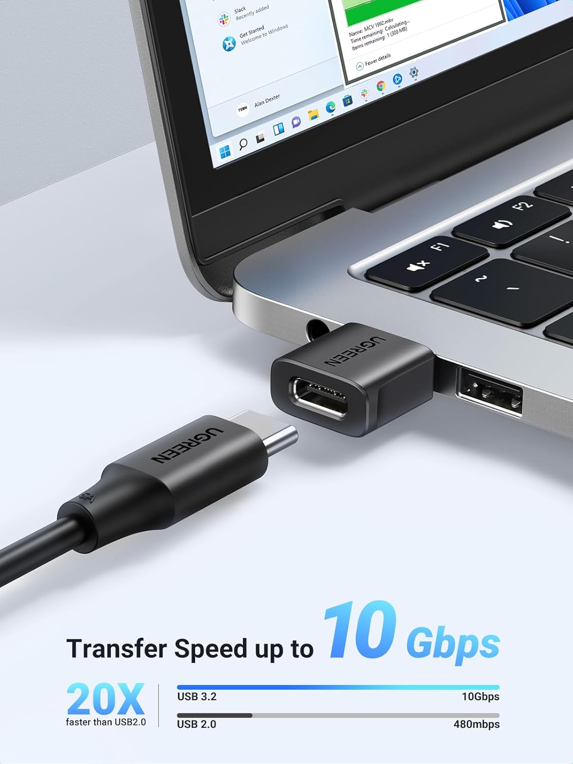 UGREEN USB C to USB Adaptor,Car Fast Charging Adapter,3 Pack 10Gbps Date Tansfer Type C Female to USB 3.0 Male Converter Compatible with iPhone 16/15, iPad Air/Mini, Apple Watch,Samsung Galaxy S24