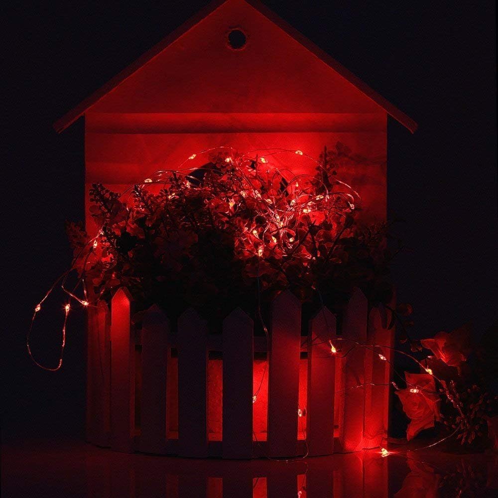 BOLWEO Battery Powered Fairy String Lights, 3M 30LEDs,Red Ambiance Lighting for Christmas,New Year's Eve,Valentines Day Decoration