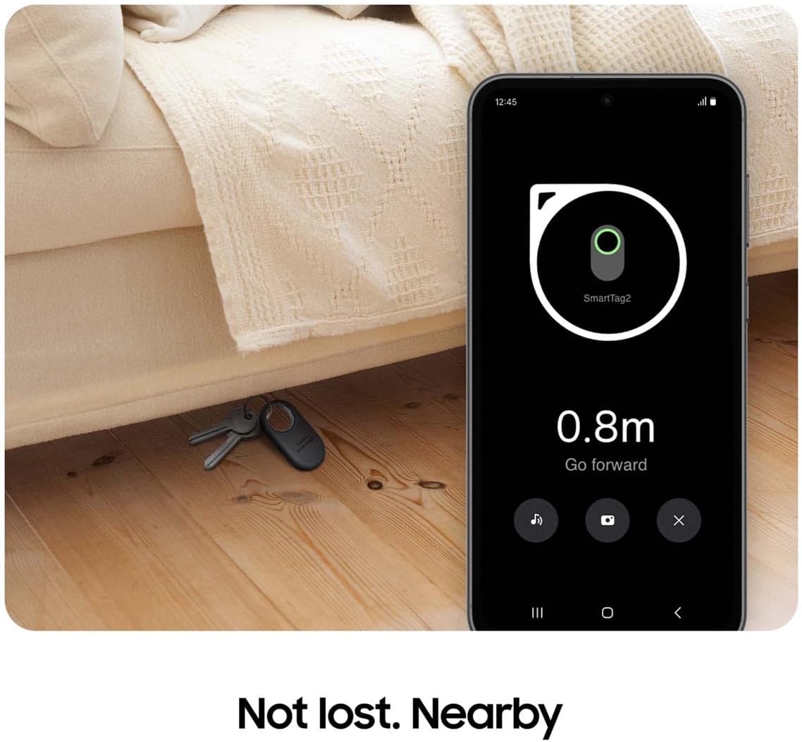 Samsung Galaxy SmartTag2 Bluetooth Tracker (1 Pack), Compass View AR, Find Lost Mode, Black
