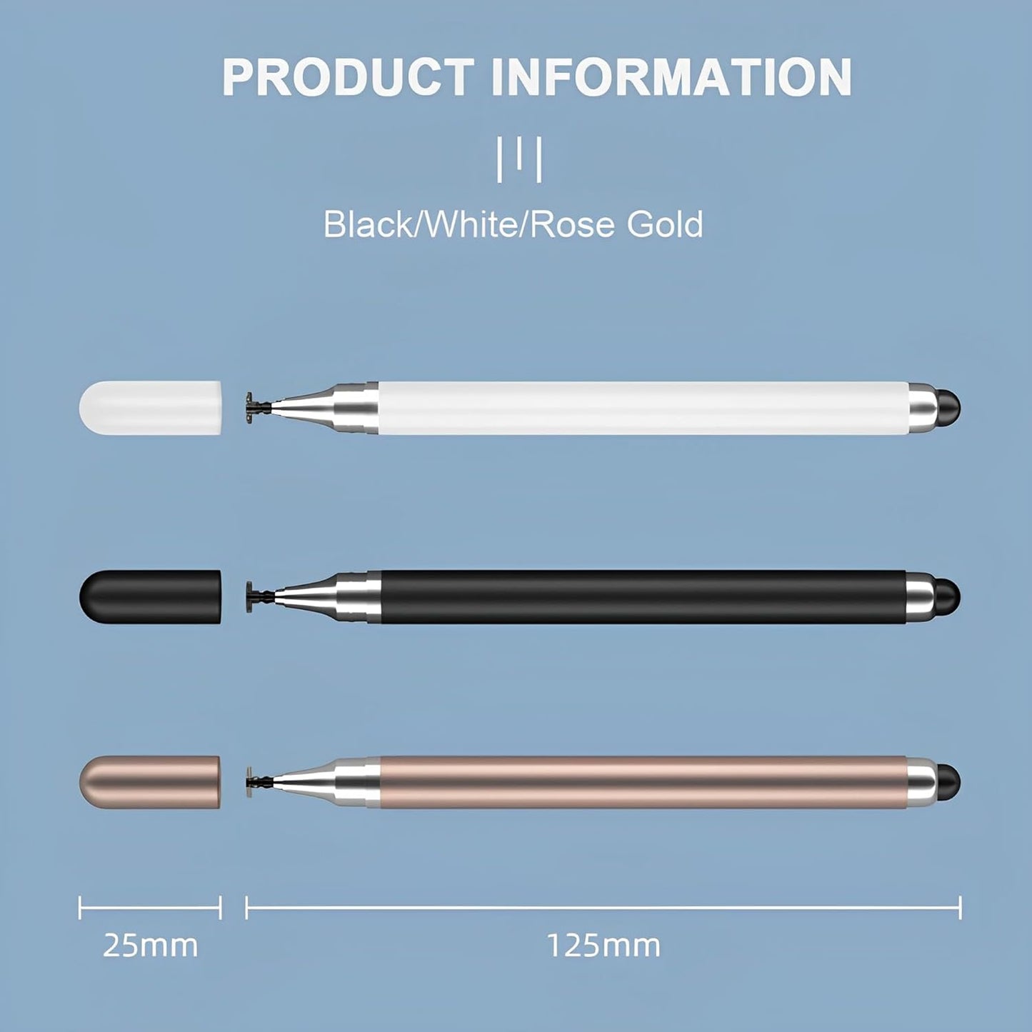Redreo Stylus Pens for Touch Screens,3 Pack 2 in 1 Universal High Sensitivity Tablets Pens for iPad,Apple,Samsung Galaxy,Smartphones, Android, Microsoft and Other Touch Screens