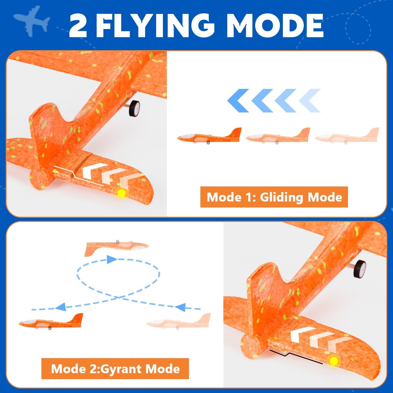 Winstico Boys Toys Age 4 5 6 7 8 9 Year Old Boy Gifts, Airplane Launcher Toy with 3 Pack Foam Glider Planes, Outdoor Garden Toys Birthday Present Gift for Kids Age 3 4 5 6 7 8 9 Year Old Boys
