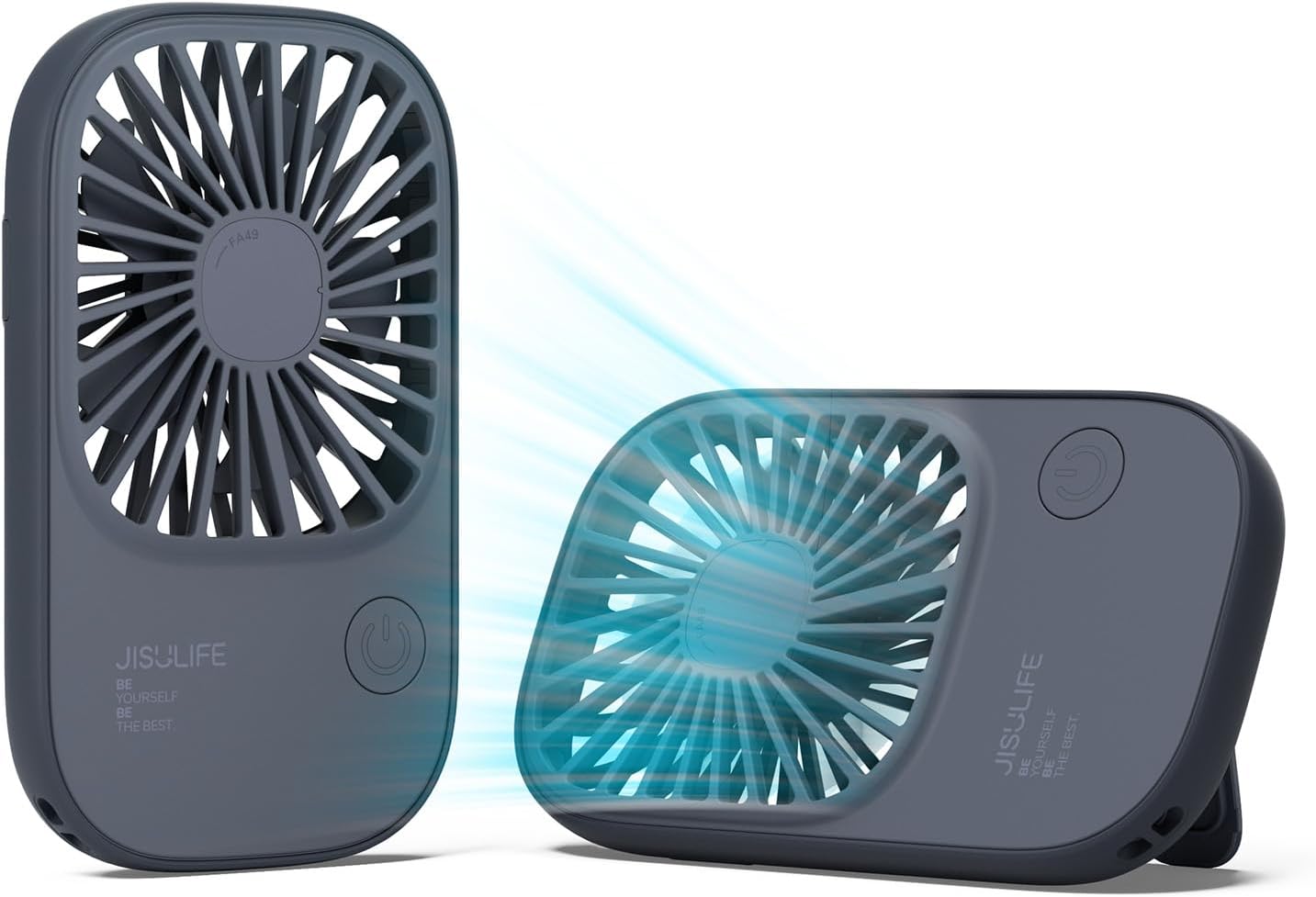 JISULIFE Handheld Portable Mini Fan with 3 Speeds, Ultra Slim USB Personal Pocket Eyelash Fan for Girls Kids Women Men Travel Blue