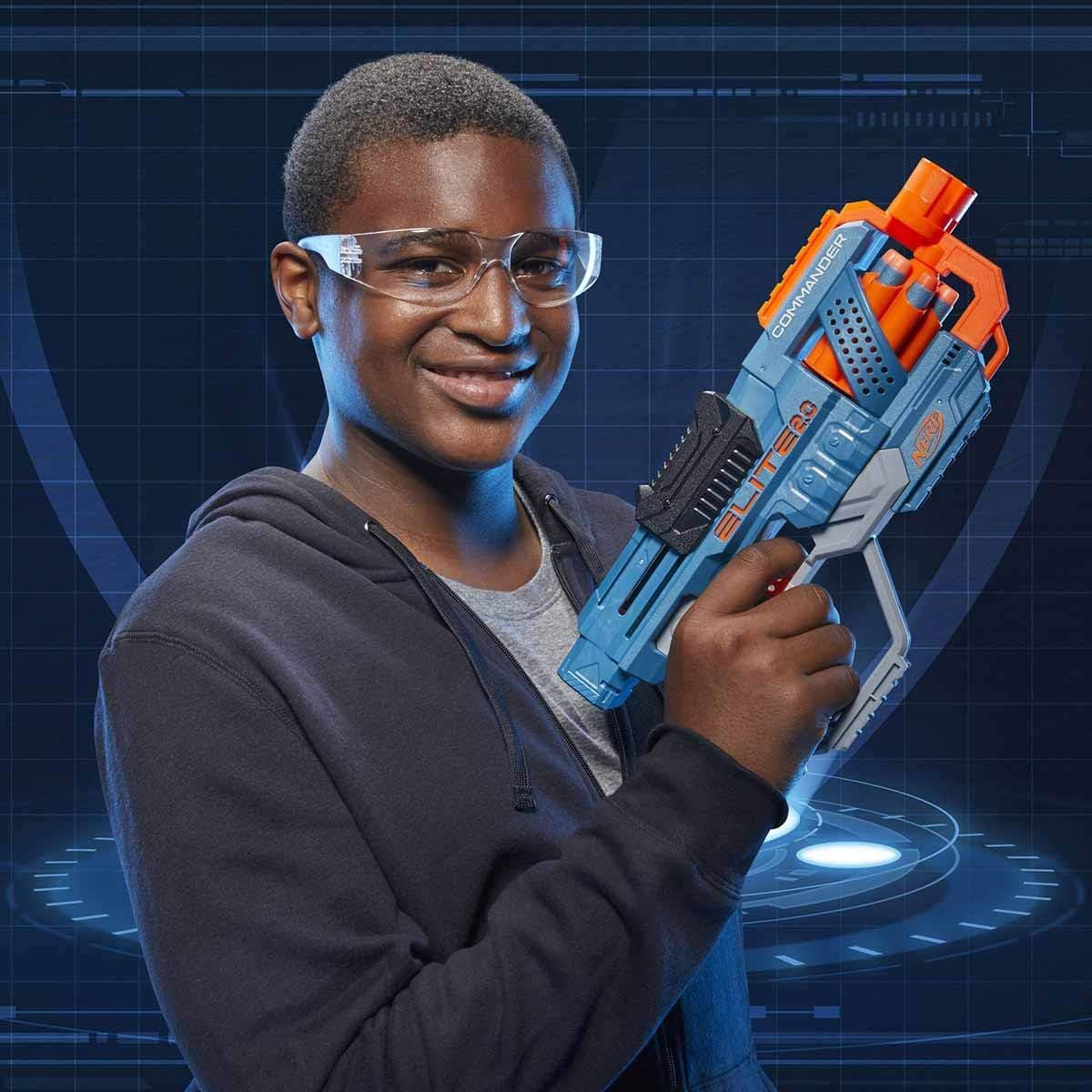 Nerf Elite 2.0 Commander RD-6 Blaster Toy for 8+ Year Old Kids, Dart Launcher with 12 Nerf Elite Foam Darts and a 6-Dart Rotating Drum
