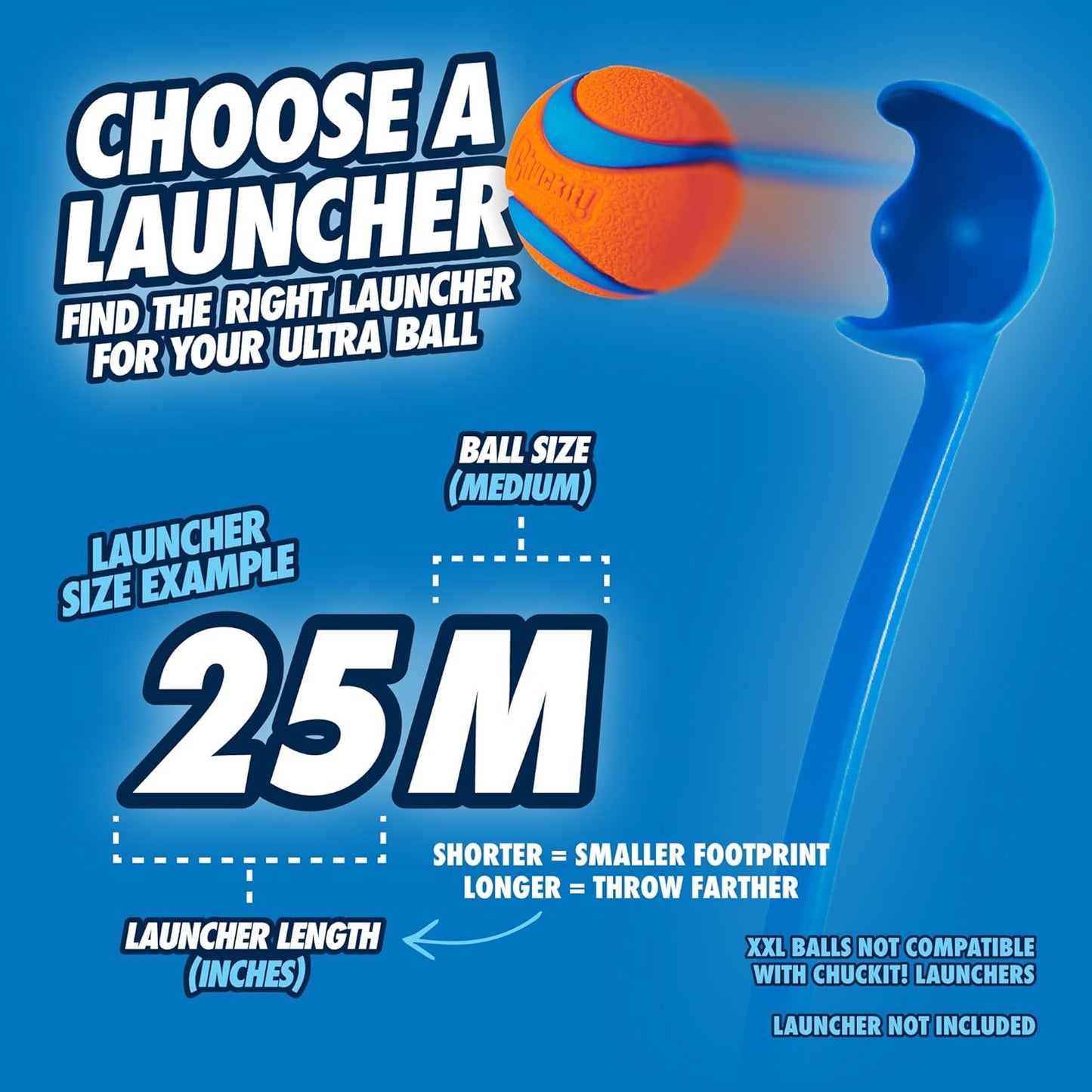 ChuckIt! Ultra Ball Dog Toy, Durable High Bounce Floating Rubber Dog Ball, Launcher Compatible Toy For Dogs, 2 Pack, Medium