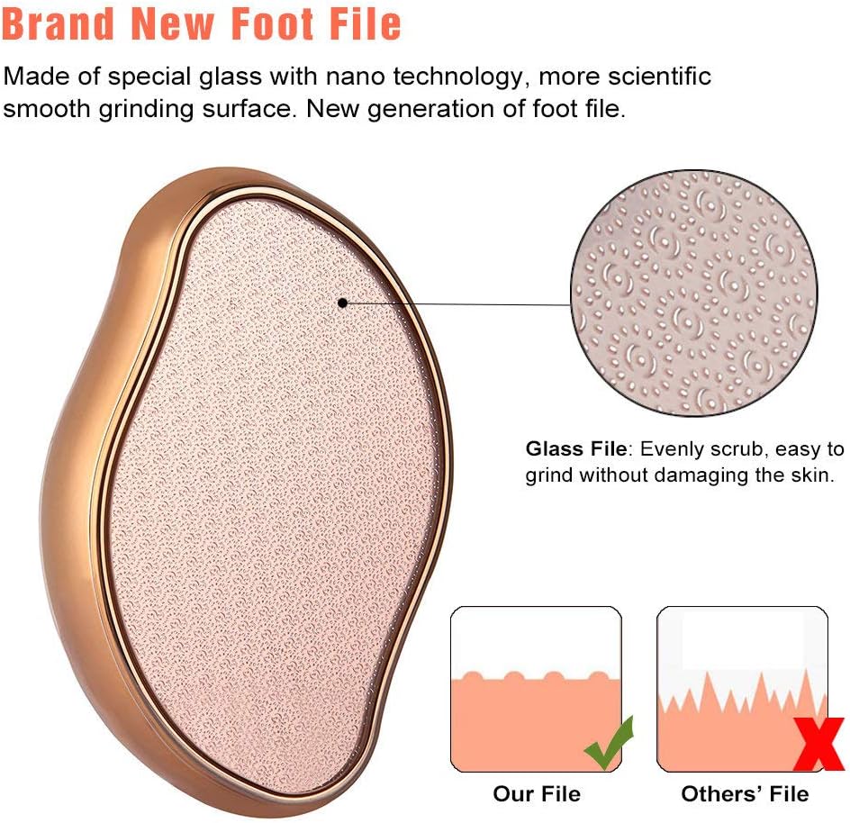 BEZOX 2-in-1 Nano Glass Foot File – Gentle Exfoliating Tool for Smooth Feet – Perfect for Home Spa and Travel Use