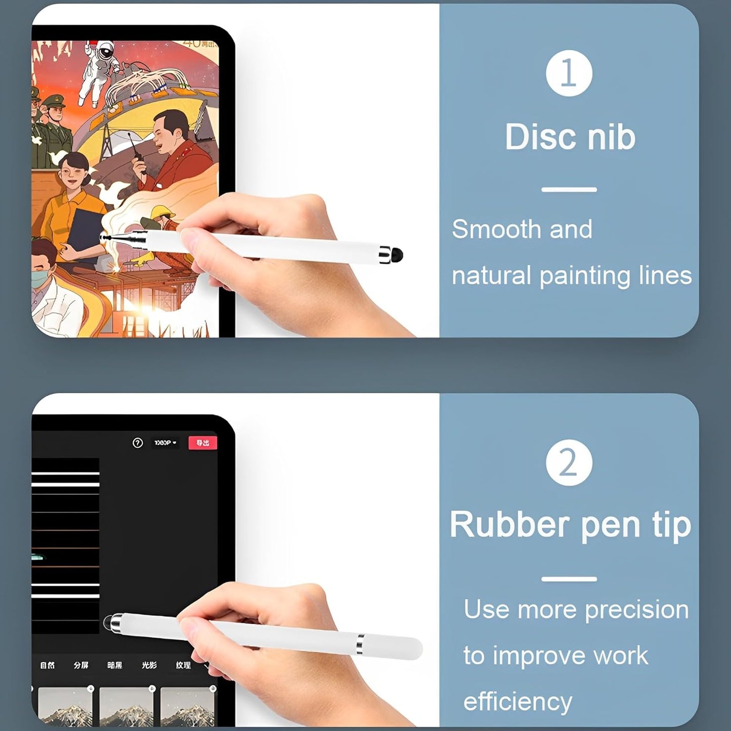 Redreo Stylus Pens for Touch Screens,3 Pack 2 in 1 Universal High Sensitivity Tablets Pens for iPad,Apple,Samsung Galaxy,Smartphones, Android, Microsoft and Other Touch Screens
