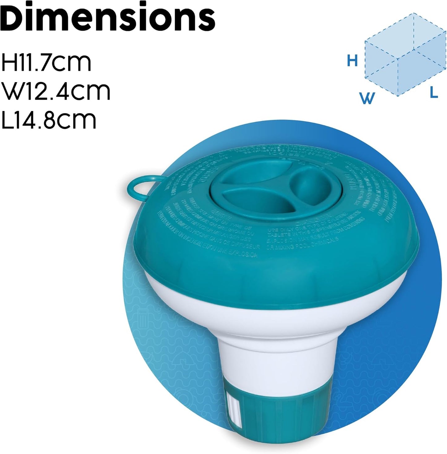 Bestway Floating Chemical Dispenser for Hot Tubs and Swimming Pools, 5 inch Chlorine Tablet Holder, Multi-Functional Chlorine Tablet Dispenser