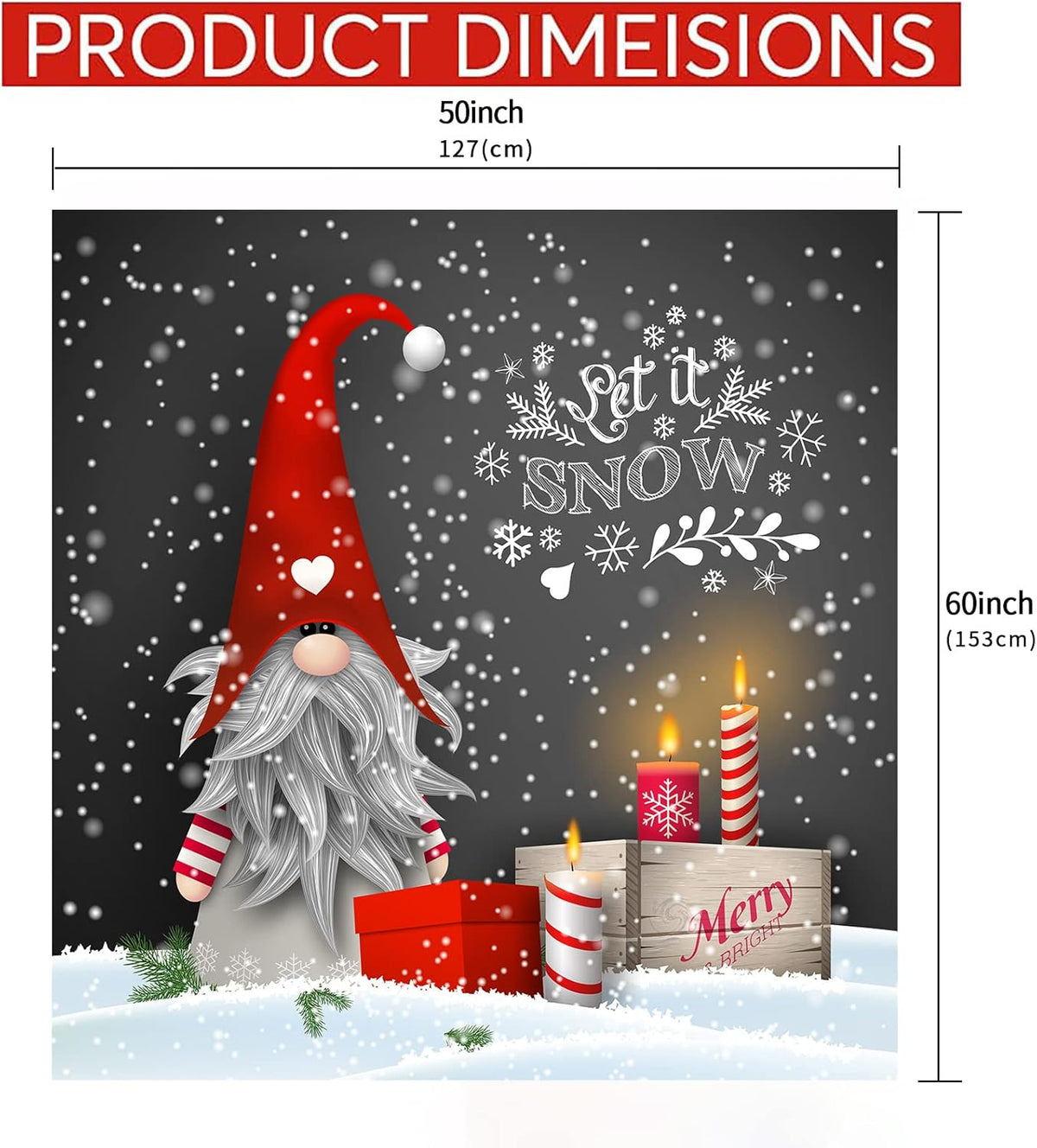 Abaysto Christmas Throws for Sofa, Christmas Gonk Blanket Fluffy Microfiber Blanket Throw Over for Bed, Sofa, Couch-Gnome, Large 50 x 60 Inch (127 x 152cm)