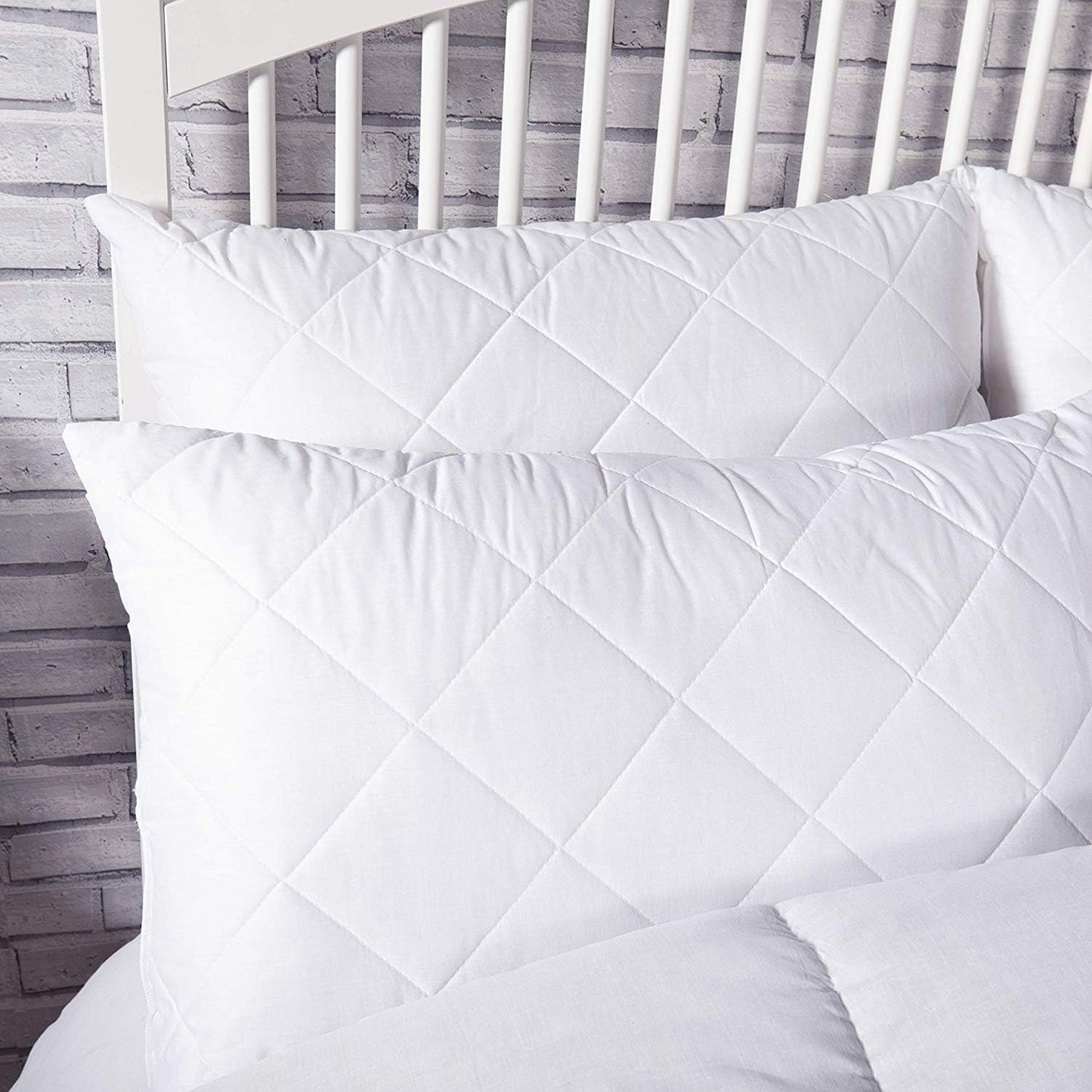 Adam Home Pillows 2 Pack Hotel Quality with Quilted Cover Hypoallergenic & Dust Mite Resistant Filling – Ideal for Stomach, Back and Side Sleepers Down Alternative Hotel Pillows