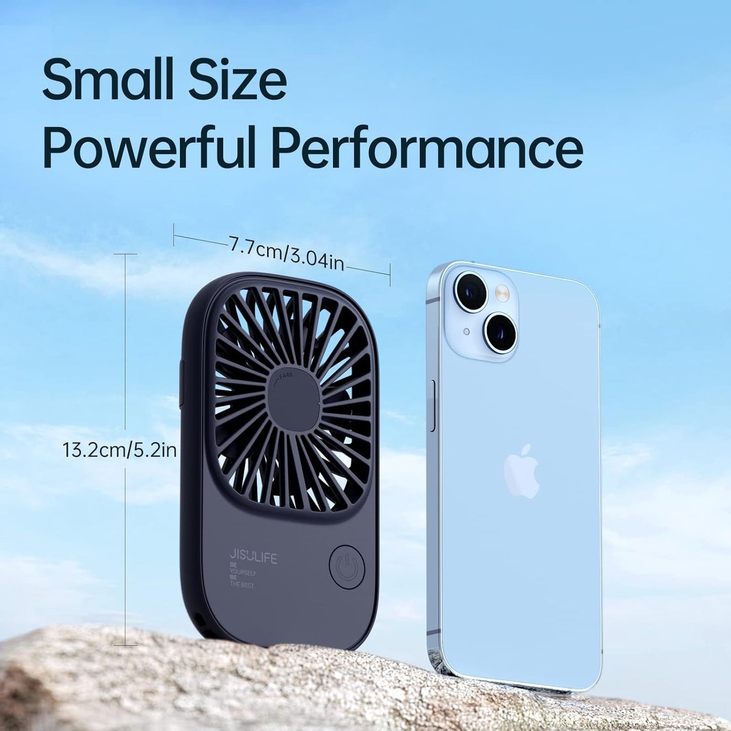 JISULIFE Handheld Portable Mini Fan with 3 Speeds, Ultra Slim USB Personal Pocket Eyelash Fan for Girls Kids Women Men Travel Blue