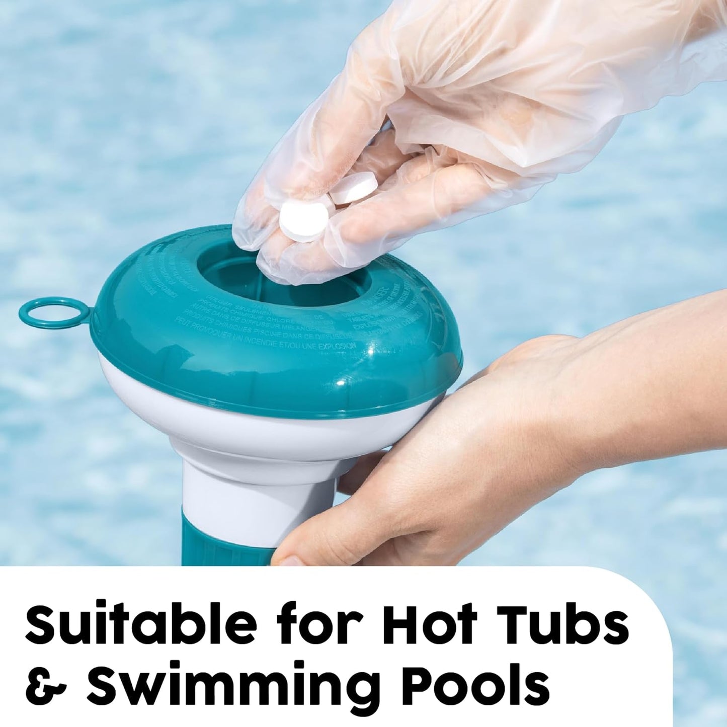 Bestway Floating Chemical Dispenser for Hot Tubs and Swimming Pools, 5 inch Chlorine Tablet Holder, Multi-Functional Chlorine Tablet Dispenser