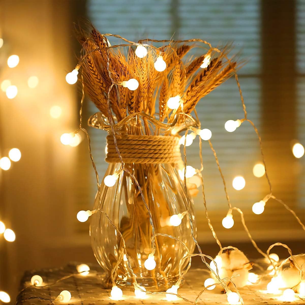 Fulighture Fairy Lights, 2 Lighting Modes, 16ft 40LEDs Ball IP65 Globe String Light Battery Operated, Decoraction for Indoor Lighting, Bedroom, Wedding, Party, Christmas, Tree