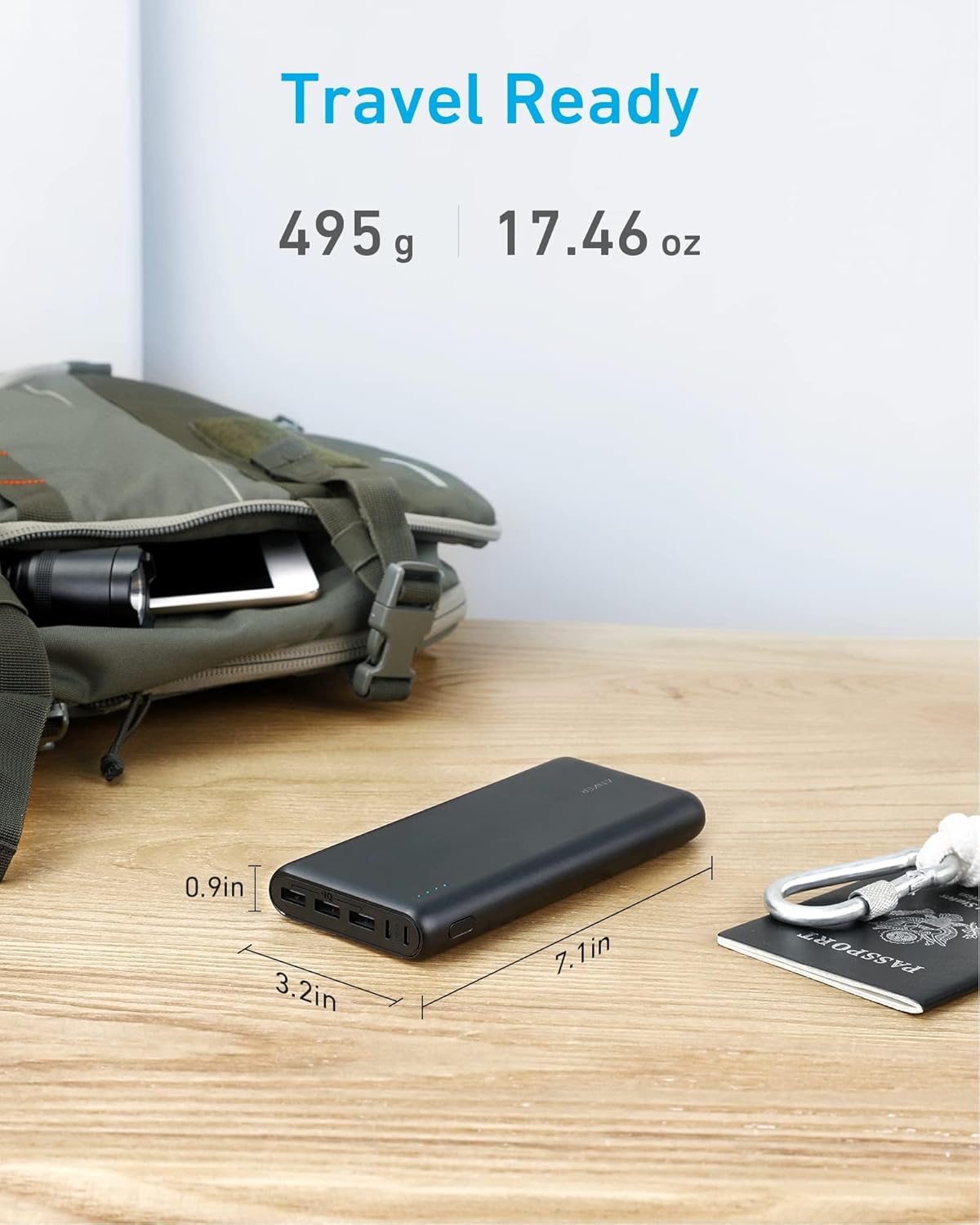 Anker PowerCore Portable Charger – 26,800mAh with Dual Input Ports & Fast Recharge, 3 USB Outputs – Compatible with iPhone, iPad, Galaxy, Android & More