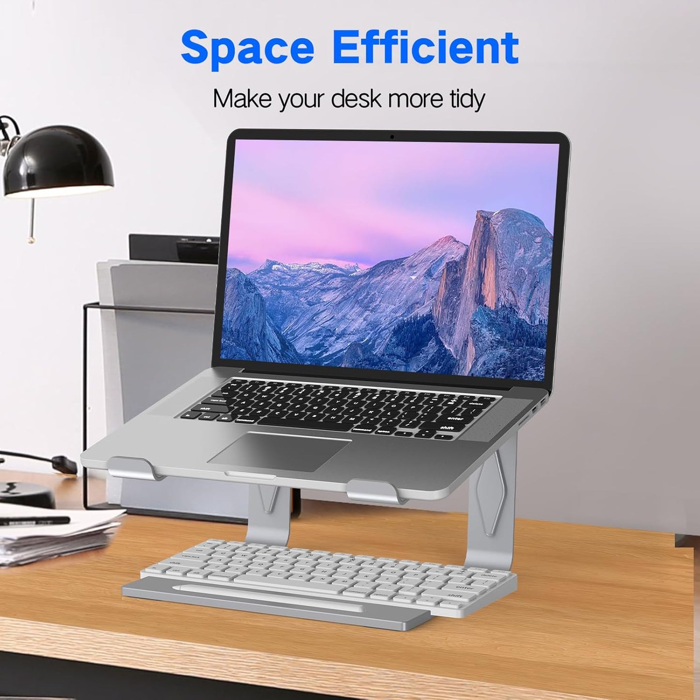 Tonmom Laptop Stand for Desk, Metal Laptop Riser Holder, Removable Notebook Stand Ventilated Cooling Computer Riser Compatible with 10-15.6” Laptops