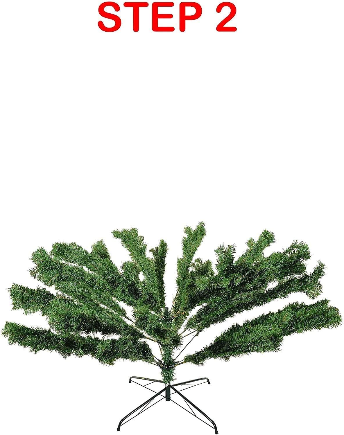 Abaseen 7ft Artificial Christmas Tree Xmas Pine Tree with 1200 Tips Solid Metal Legs Perfect for Indoor and Outdoor Holiday Decoration