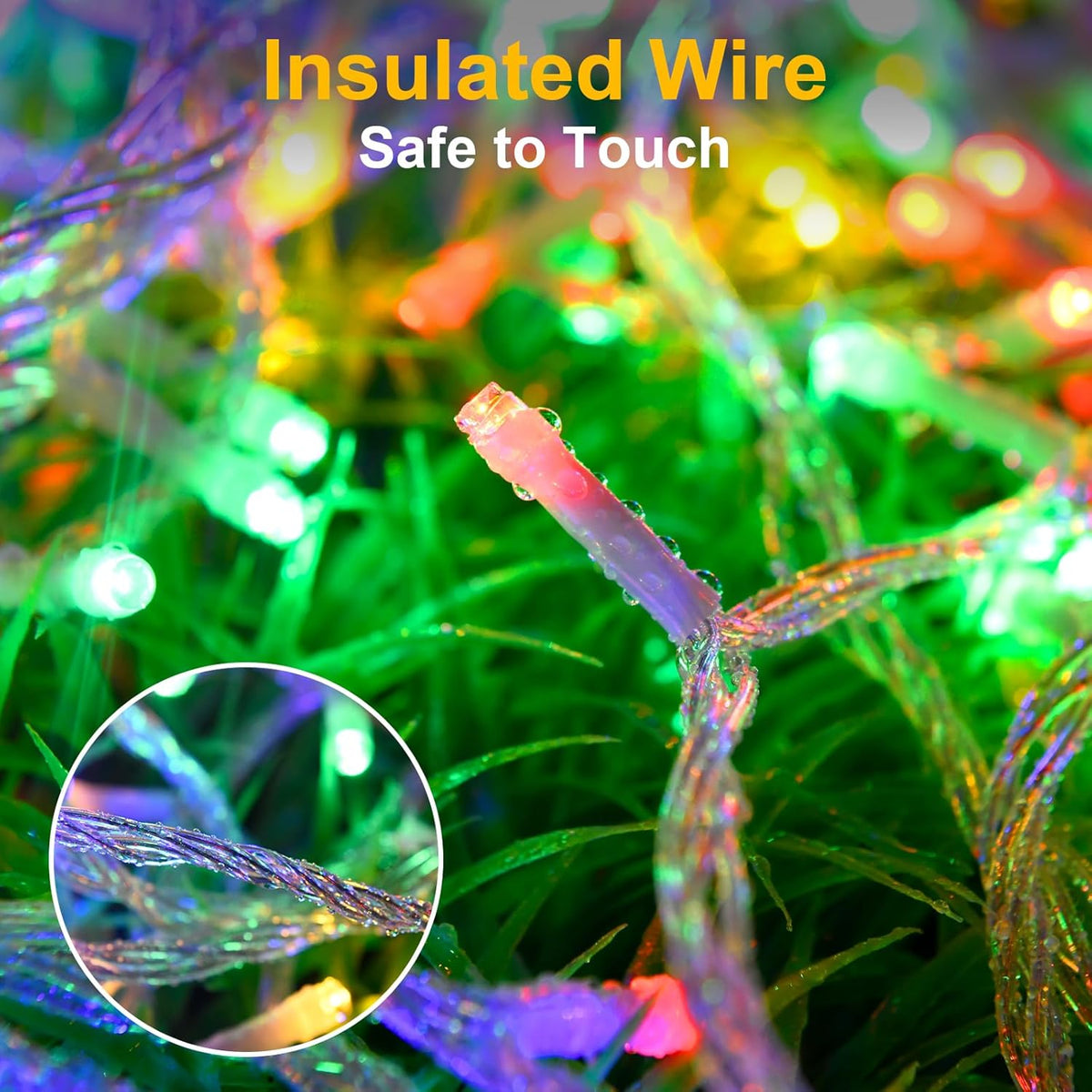 Fairy Lights Battery Operated Waterproof String Lights with Timer 3M 30 LED Lights Battery Powered Outdoor Indoor for Christmas Decorations, Bedroom, Door, Window, Terrace, Multi-Coloured