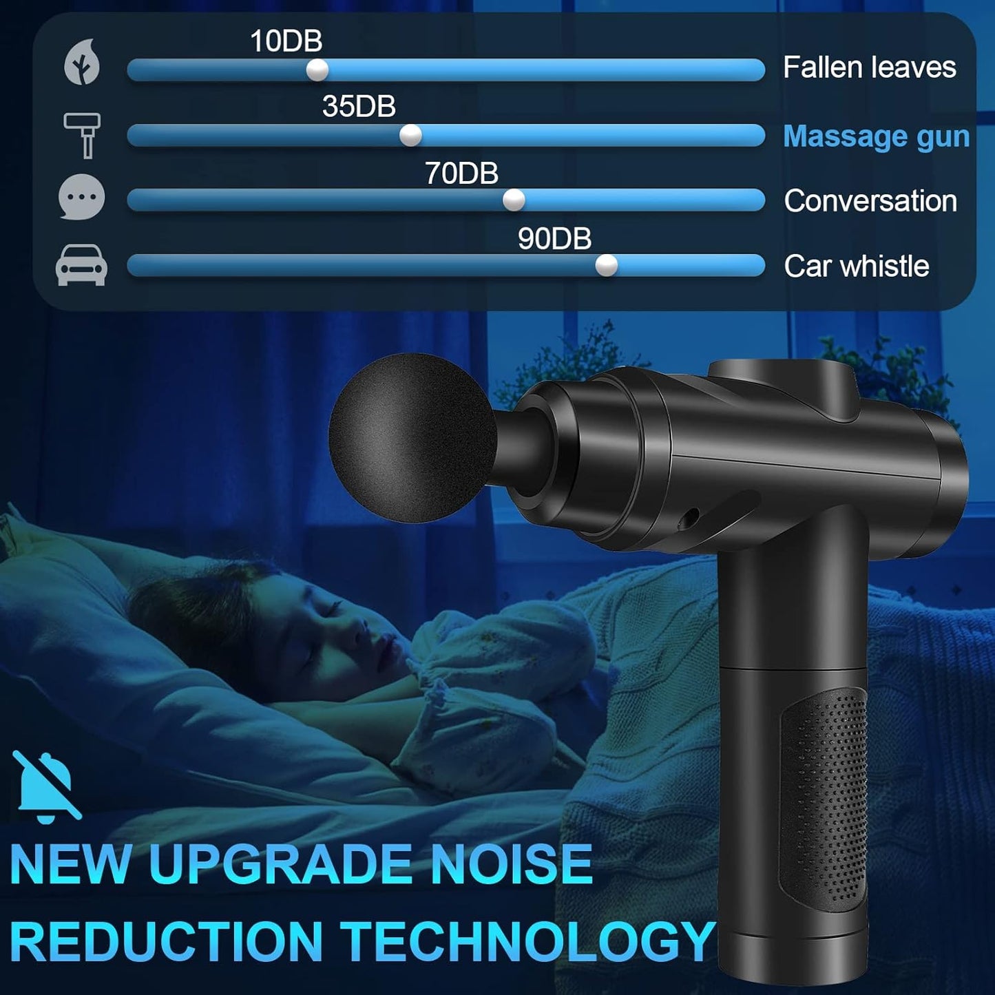 Massage Gun for Muscle Relaxation – 30-Speed Percussion Massager with LCD Touch Screen & 10 Attachment Heads – Quiet Operation for Shoulder, Back & Full Body (Black)