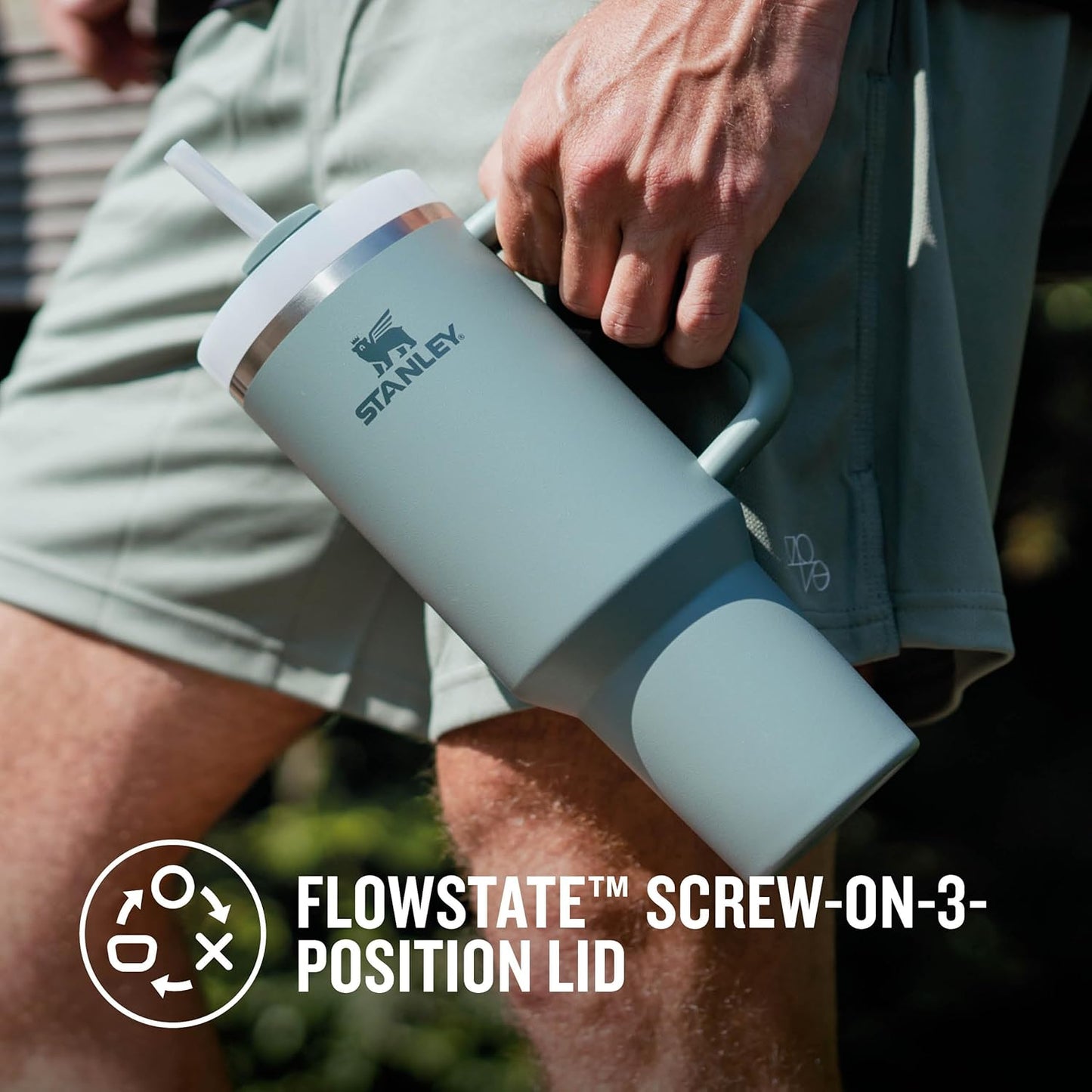 STANLEY Quencher H2.0 Flowstate Tumbler 1.2L - Cold for 11 Hours - Iced for 48 Hours - Metal Water Bottle with Straw, Handle and Lid - Dishwasher Safe - Travel Mug for Cold Drinks