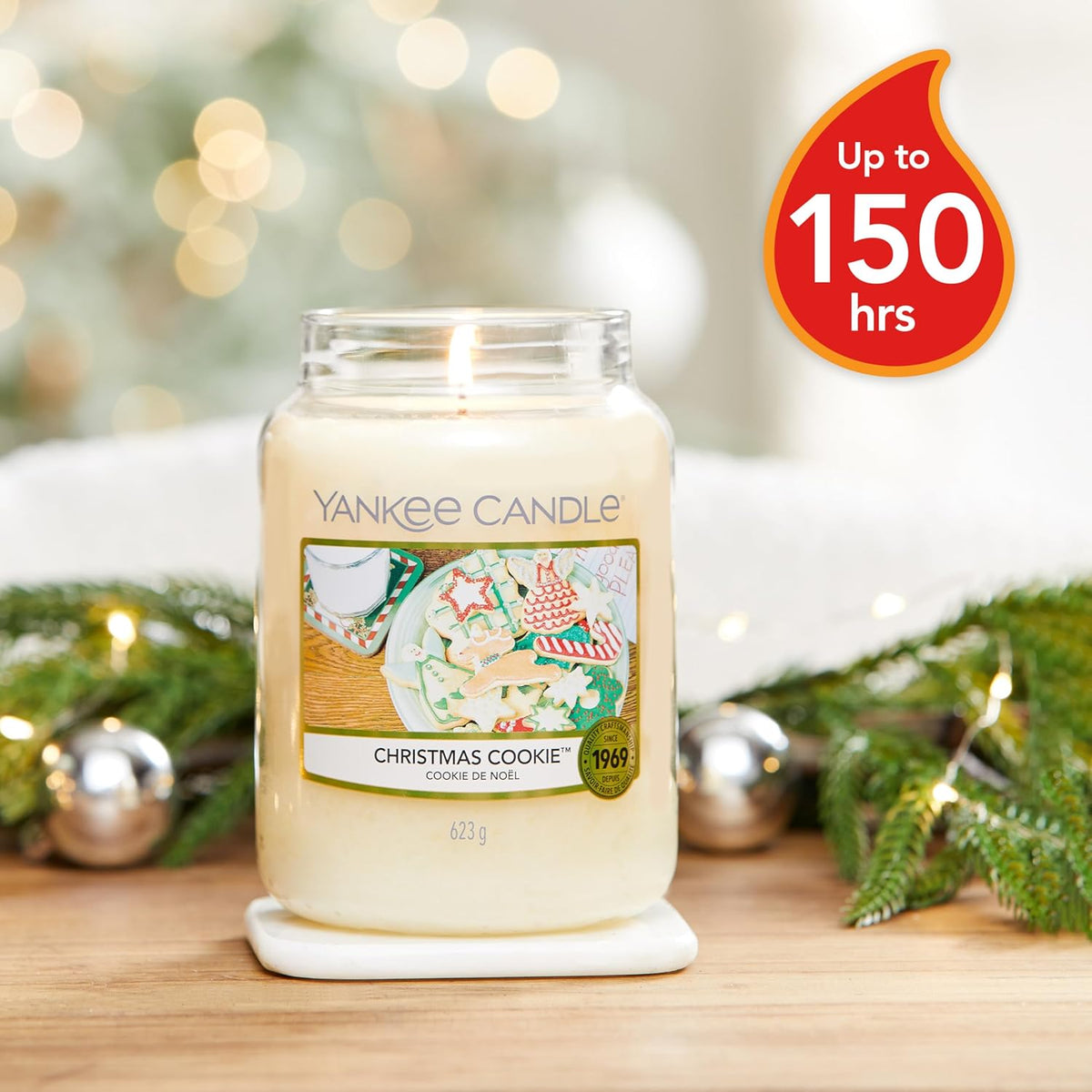 Yankee Candle Scented Candle | Christmas Cookie Large Jar Candle | Long Burning Candles: up to 150 Hours