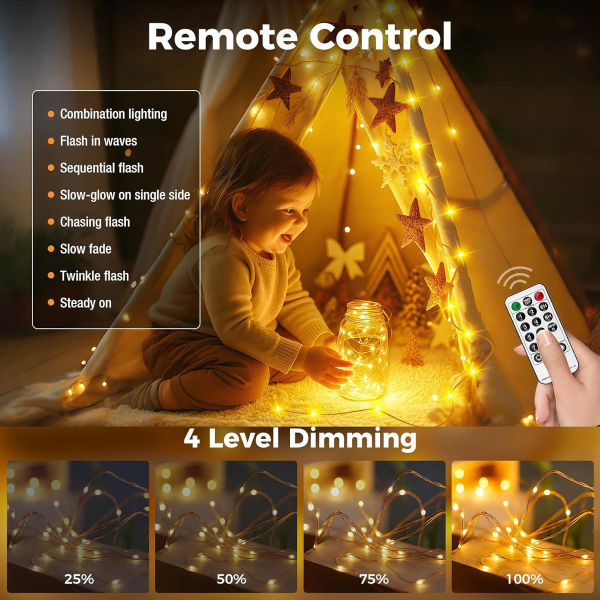 btfarm 30M 300LED Fairy Lights Plug in with Remote, Timer Copper Wire Lights Mains Powered, 8 Modes Christmas String Lights for Indoor/Outdoor, Tree, Bedroom, Wedding, Garden Decorations