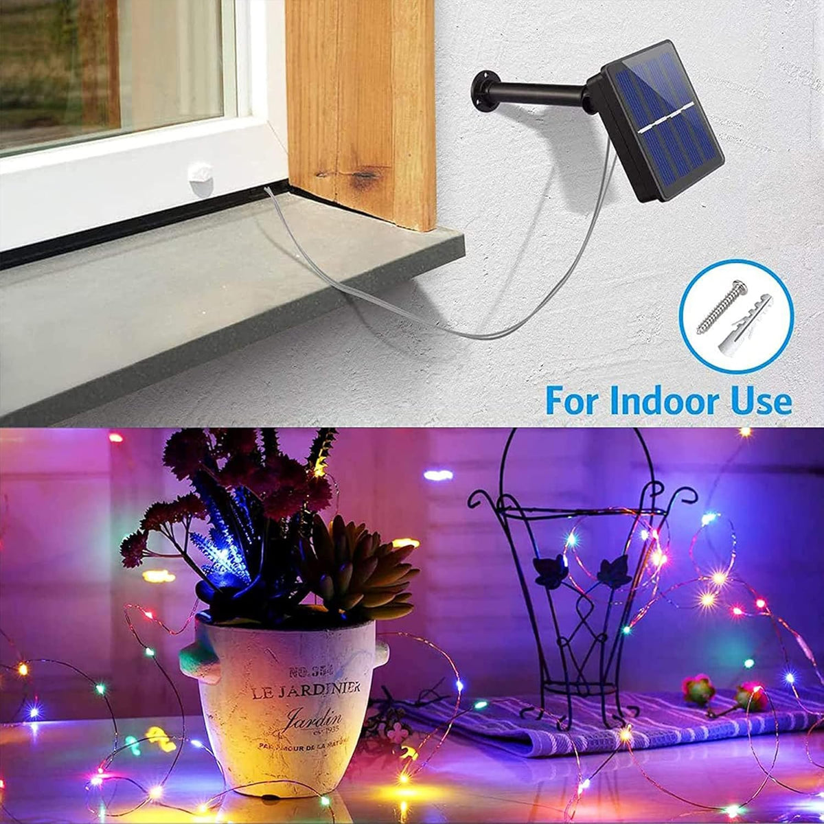 Ligarko Solar Fairy Lights Outdoor, 2 Pack Each14M/46Ft Garden Lights Solar Powered Waterproof, 120 LED 8 Modes Copper Wire Decorative Solar String Lights for Trees, Garden, Party (Multi-Coloured)