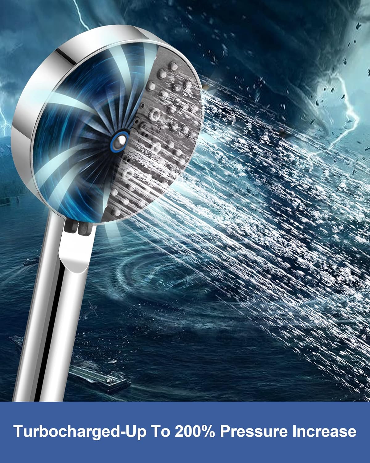 Shower Head, Magichome High Pressure Shower Head with 5 Spray Modes, Turbocharged Design Powerful Shower Heads for Low Water Pressure