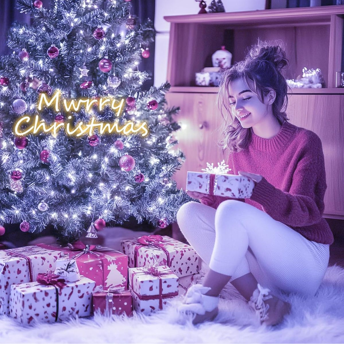 Gcstnn Christmas Tree Lights, 2m*16 Lines 400 LEDs Fairy Lights Mains Powered with 8 Light Modes,Memory & Timing Function,Waterproof for 1.5-2.5M(5-10ft) Christmas Tree Indoor and Outdoor- Cool White