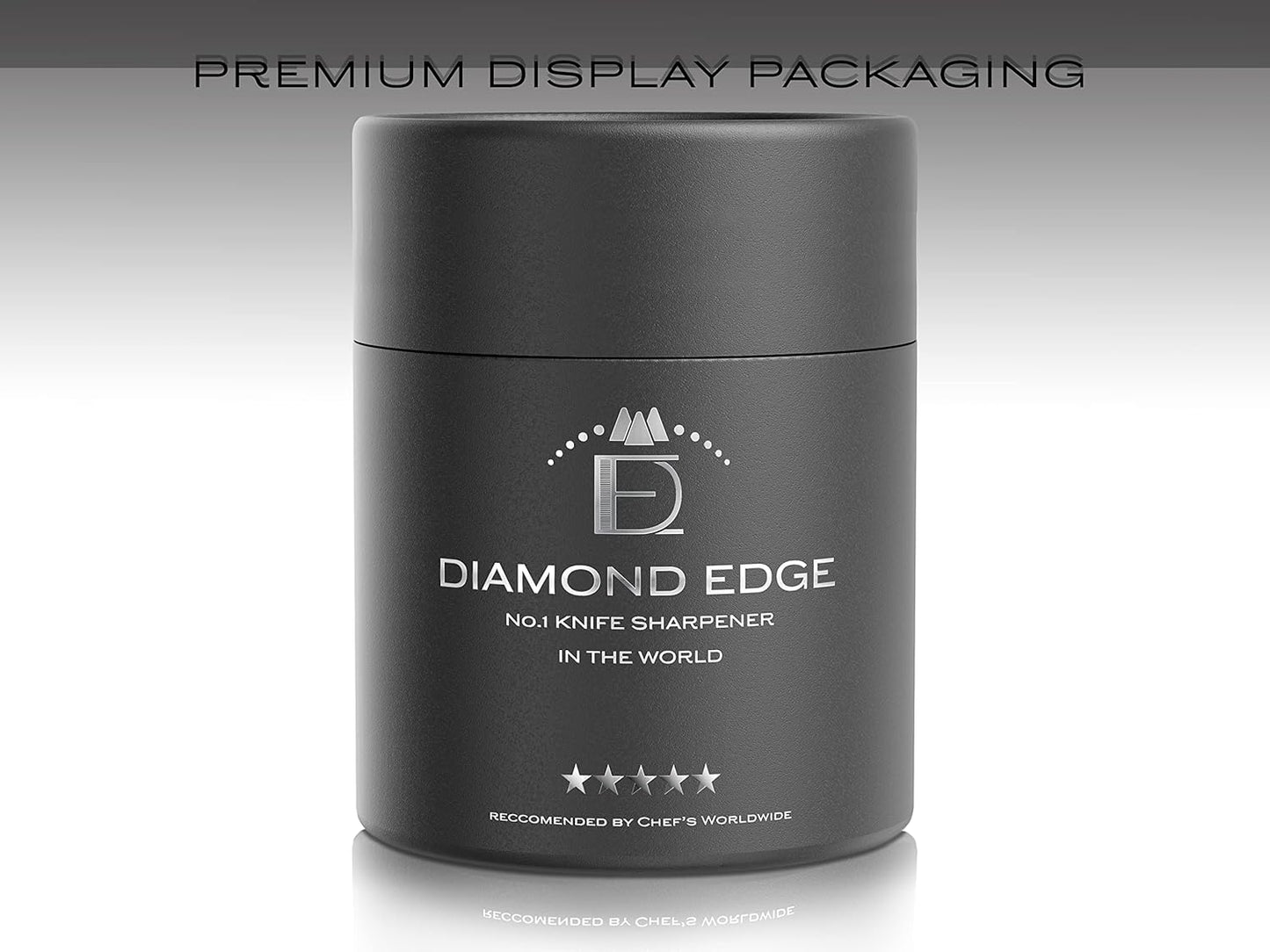 Diamond Edge No.1 Knife Sharpener β Safe & Compact Manual Knife Sharpener for Any Knife - Knives Sharpener Suitable for Serrated & Outdoor Blades β Professional Quality, Black