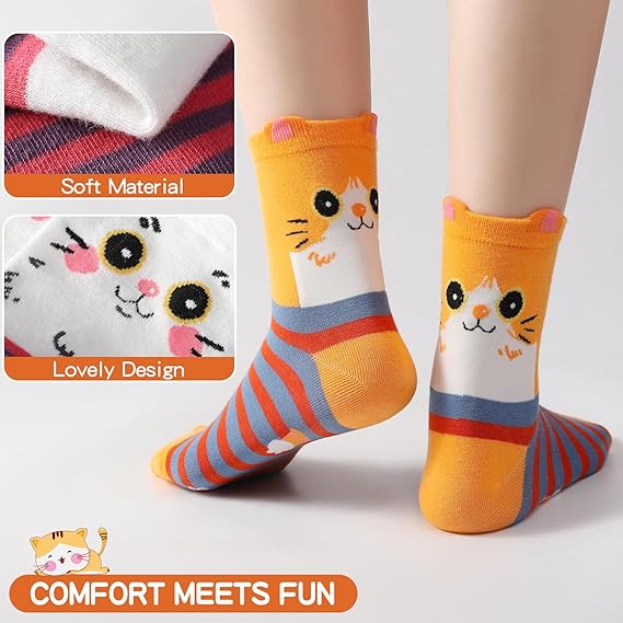 Cat Socks – Cute Animal Themed Socks for Women & Girls, Perfect Cat Lover Gifts, Secret Santa & Christmas Stocking Fillers for Mum, Her, Teen Girls or Girlfriend (Unique Xmas Present Idea)