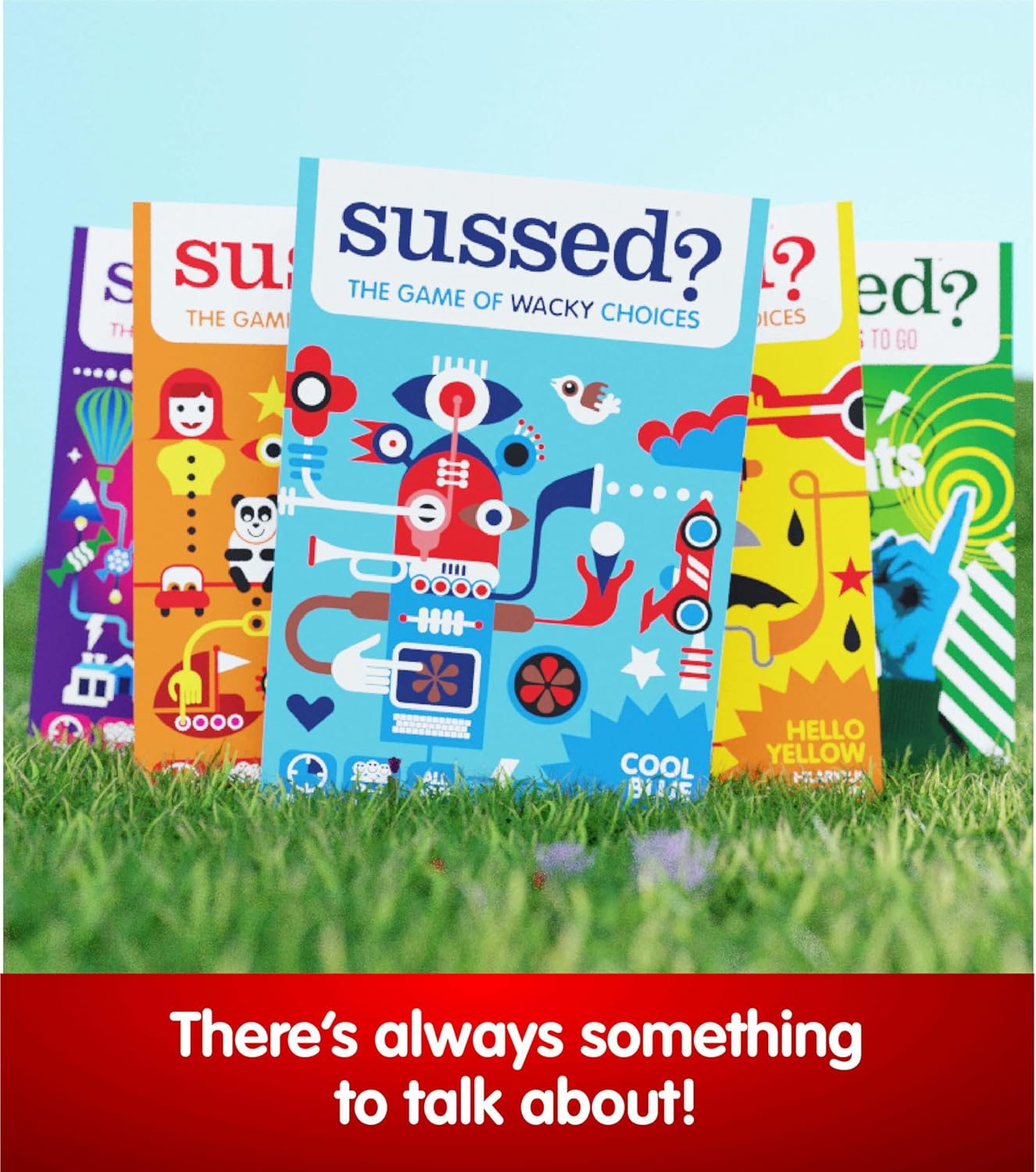 SUSSED Card Game for Kids & Adults - Guess My Wacky Answer | Travel Game for Family Holidays & Car Trips | Birthday Gift Idea | Yellow Pack