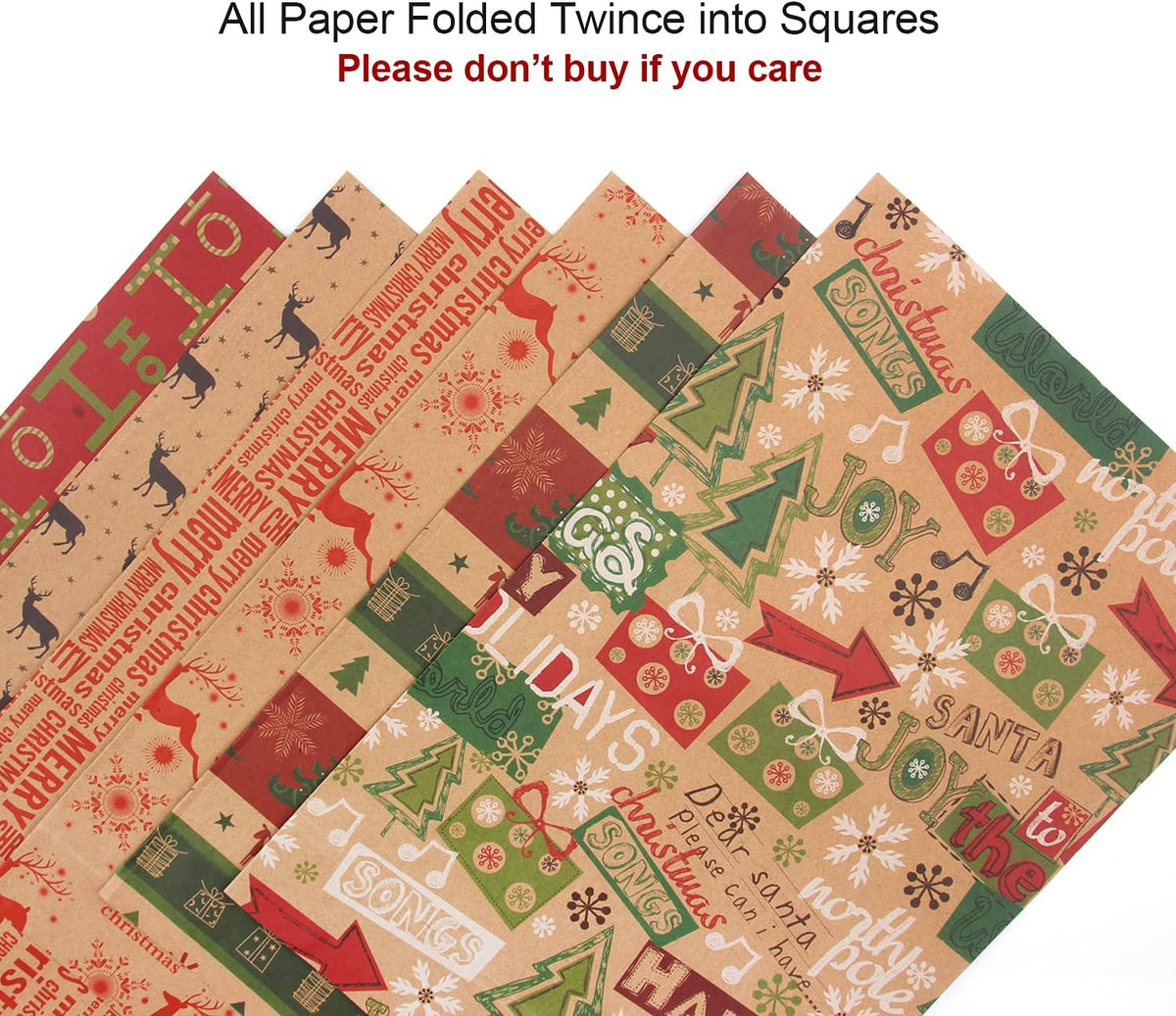 Christmas Wrapping Paper Set β 12 Folded Sheets 70x50cm Recycled Kraft Gift Wrap with 6 Vintage Designs, Includes 10m Jute String & 10 Gift Tags β Eco-Friendly Recyclable Xmas Paper