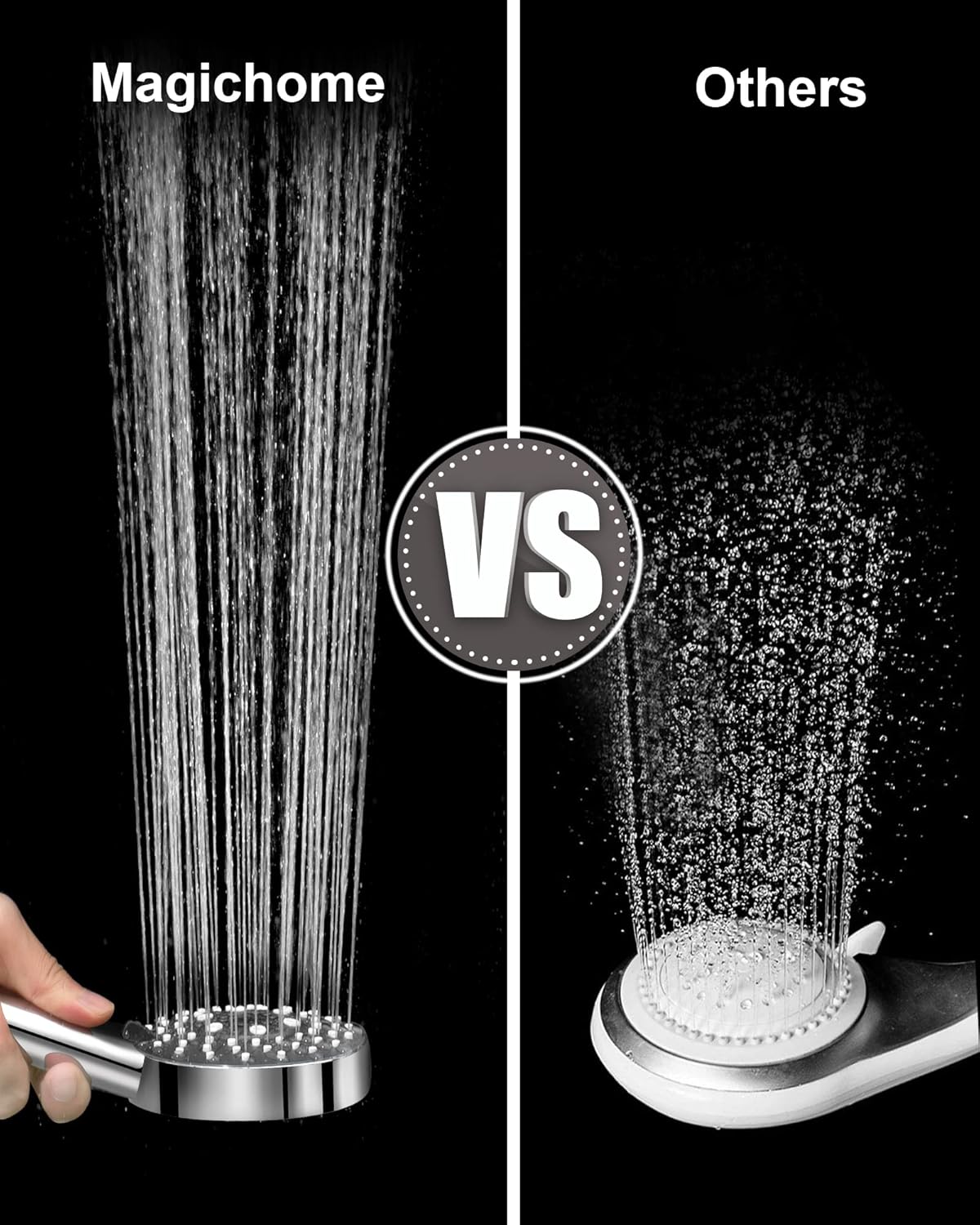 Shower Head, Magichome High Pressure Shower Head with 5 Spray Modes, Turbocharged Design Powerful Shower Heads for Low Water Pressure