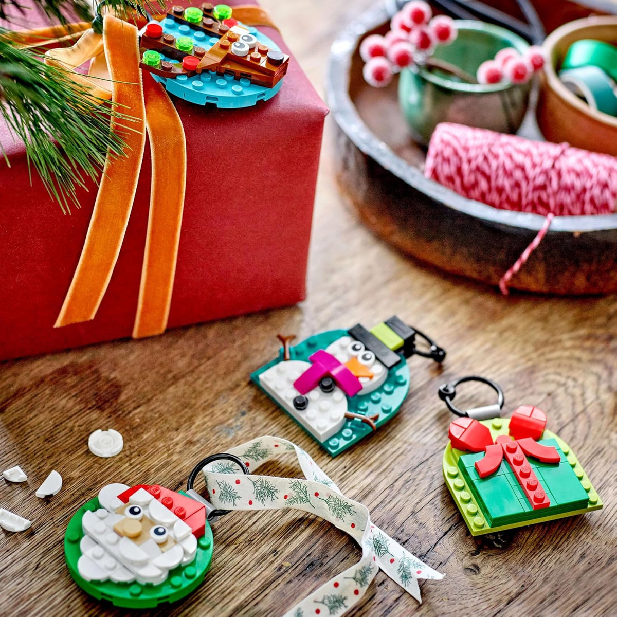 LEGO Christmas Ornament Selection - Building Toy with 4 Hanging Decorations incl. Santa, a Snowman & a Reindeer - Fun Family Activity for 6+ Year Old Girls & Boys - 40744