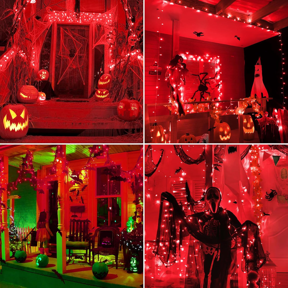 Ollny 10m 100 LED Fairy Lights Mains Powered, Outdoor Waterproof String Light with Remote/Plug/Modes/Timer, Bright Red Lighting Outside Indoor Garden Tree Decorations