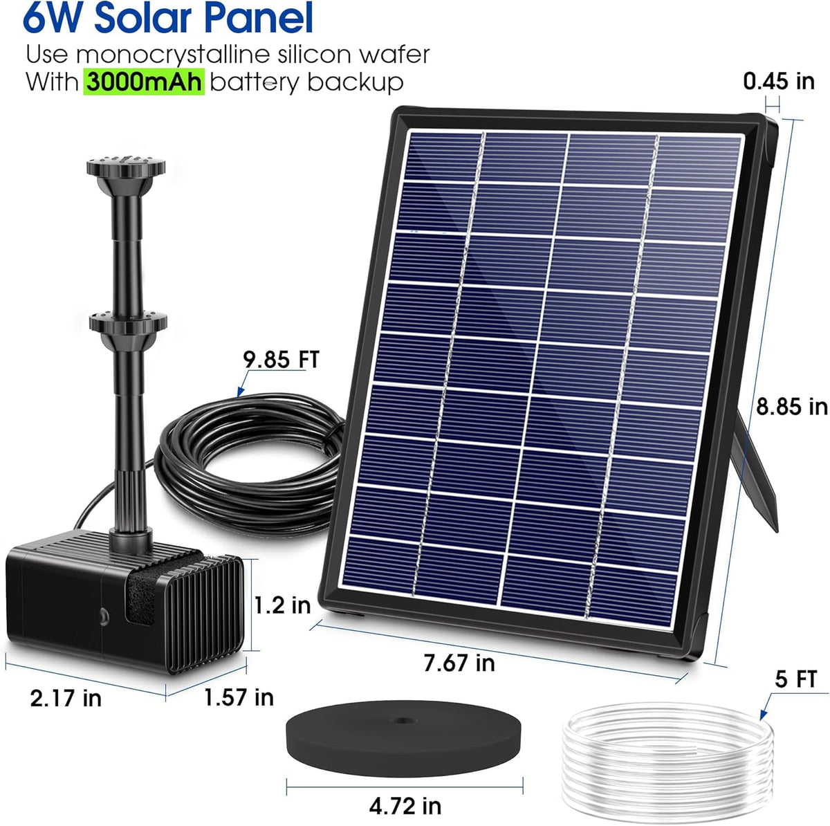 Biling 6W Solar Pond Fountain