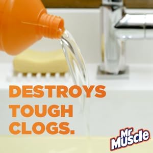 Mr Muscle Drain Unblocker, Sink & Drain Cleaner, Heavy Duty Drain Gel, 2 x 500 ml
