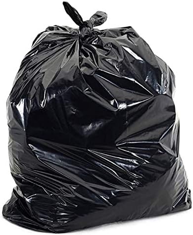 Haya Home 50 Black Plastic Bin Bags Liners, Refuse Sacks Pack of 50 X 1 Heavy Duty Waste Dustbin roll 100L for Kitchen Office DIY Garden Made from 100% Recycled Material