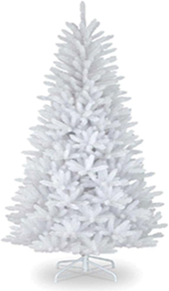 Shatchi 7FT / 2.1M Alaskan Pine White Artificial Christmas Tree Bushy, 800 Tips Xmas Home Decorations, PVC, 210CM / 7FT White