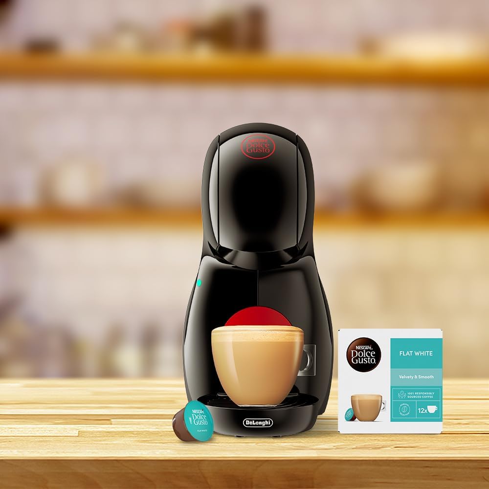 NESCAFÉ Dolce Gusto EDG210.B Piccolo XS Manual Coffee Machine Black by DeLonghi - Value Bundle
