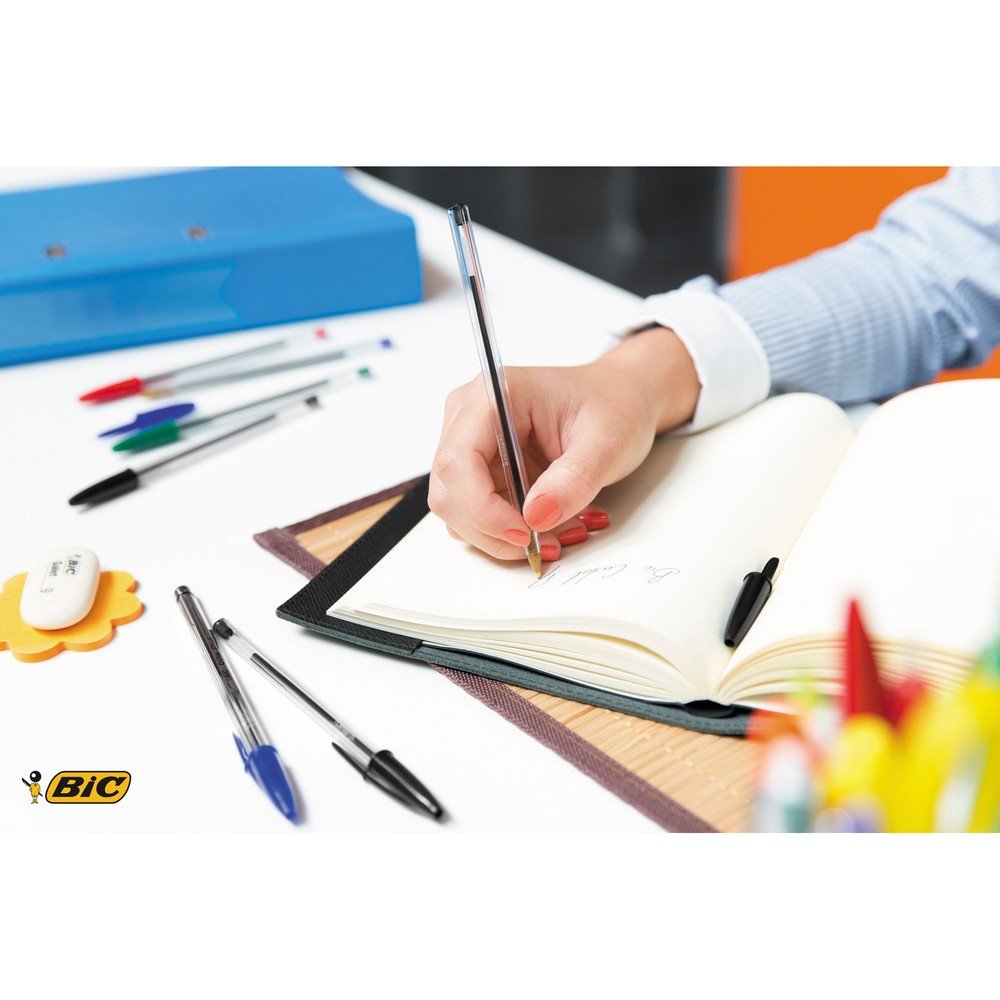 BIC Cristal Original Ballpoint , Comfortable Biro Pens, Medium Point (1.0mm), Assorted Colours, Pack of 10
