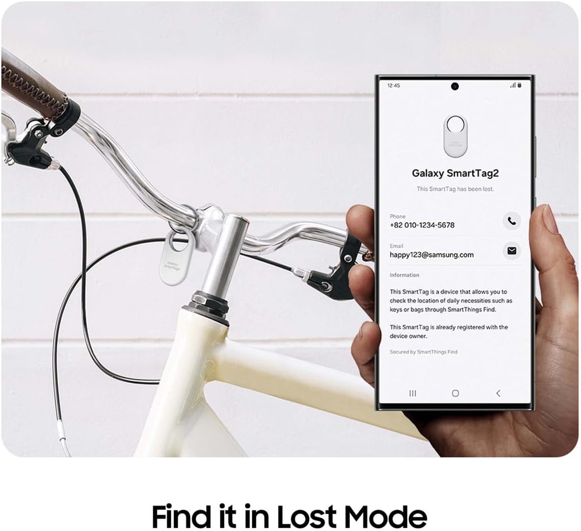 Samsung Galaxy SmartTag2 Bluetooth Tracker (1 Pack), Compass View AR, Find Lost Mode, Black
