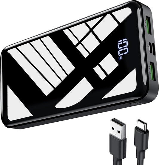 27,000mAh Power Bank with QC 4.0 & USB-C 22.5W Fast Charging – Portable Charger with 3 Outputs & 2 Inputs – Compatible with Smartphones